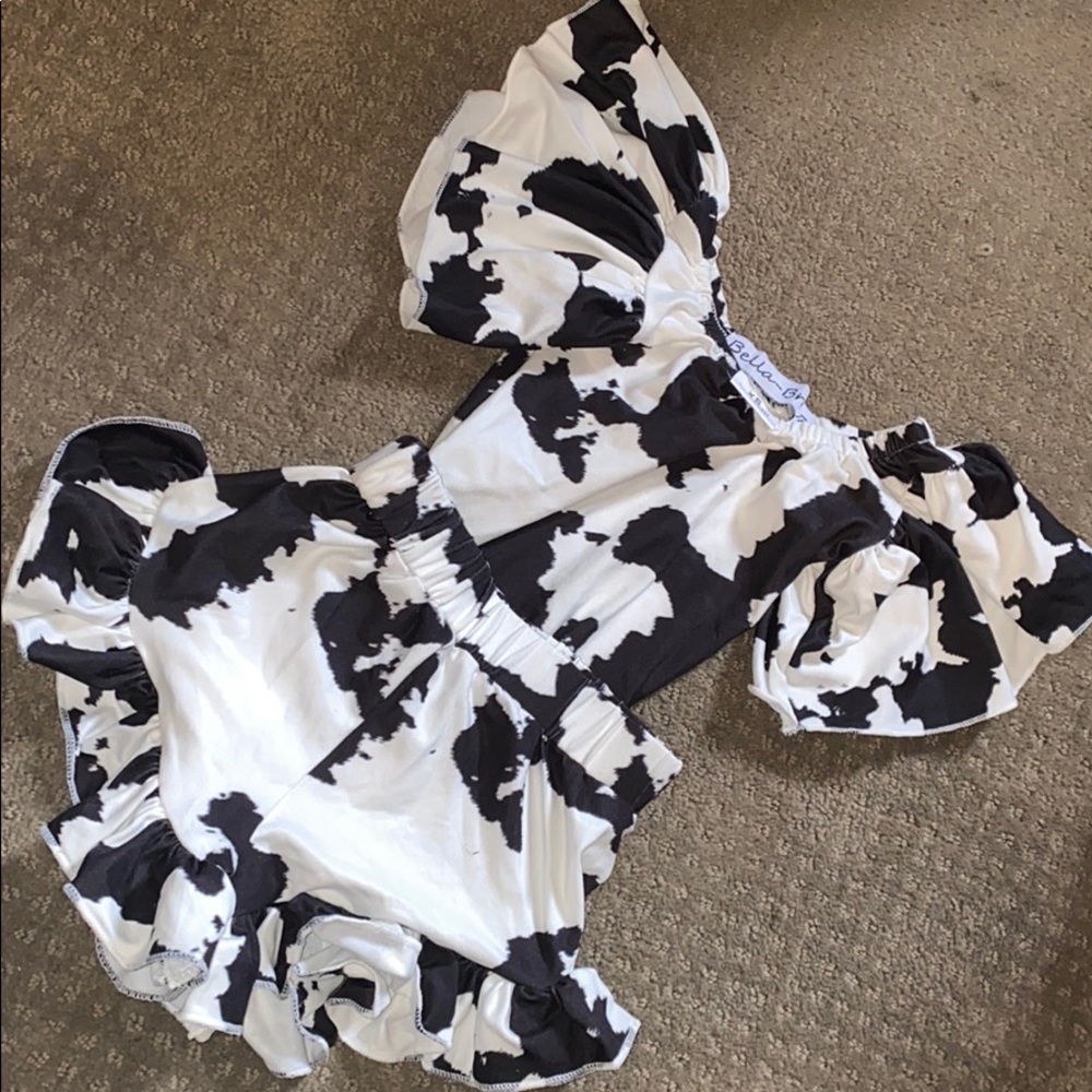 Cow Print Leotard and Shorts